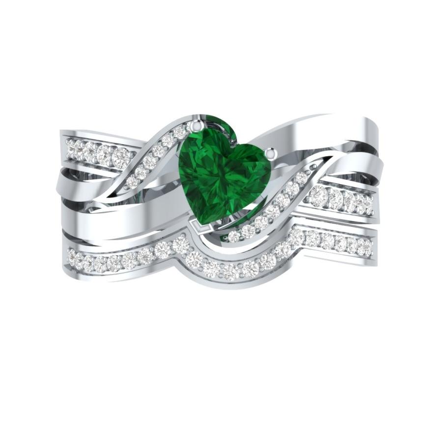 Demira Jewels Heart Shape Engagement Wedding Ring Set in Solid 925 Sil 人気・おすすめ｜省スペース設計・旅行向けにおすすめ お得商品 プライバシー配送 国内発送・安心販売体制