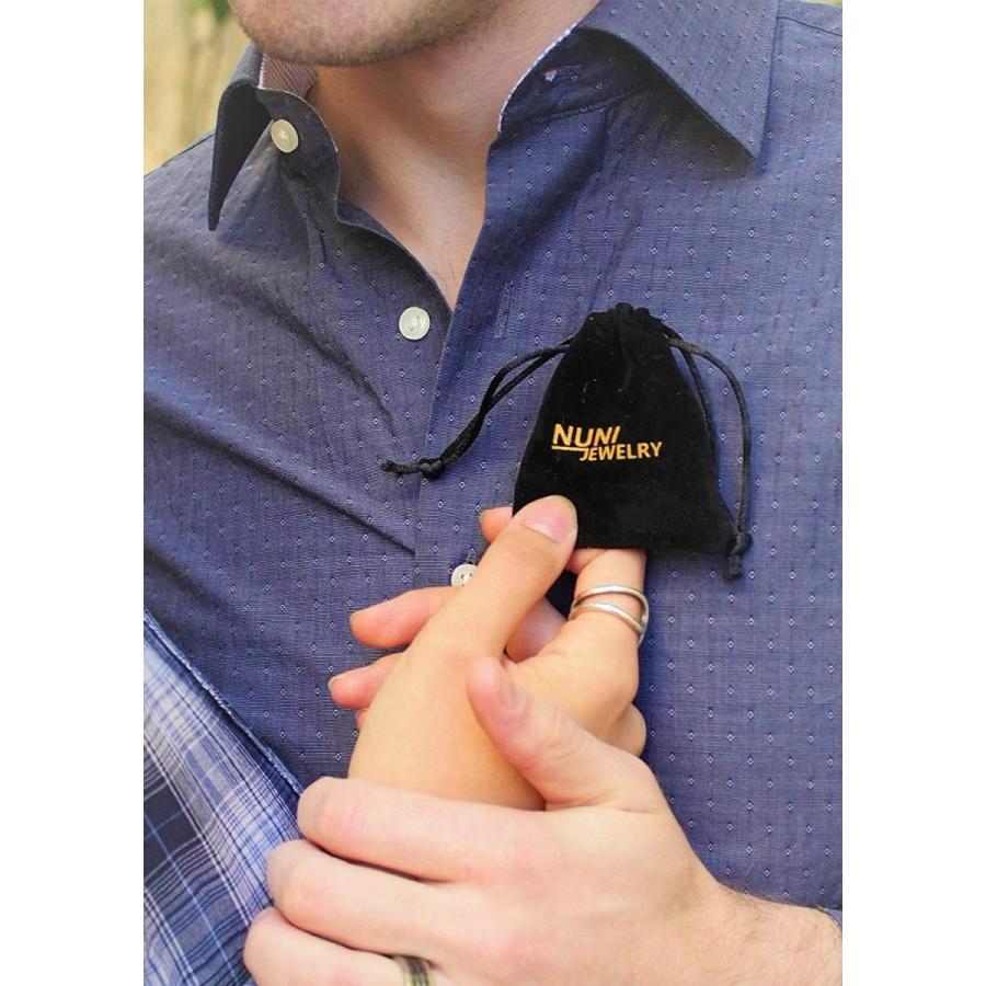 Nuni Jewelry Tungsten Ring Elegant Wedding Band with Brushed Center Po