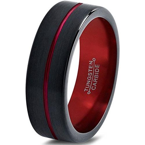 Chroma Color Collection Tungsten Wedding Band Ring 6mm for Men Women B
