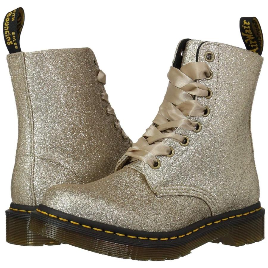 買いネット Dr. Martens Women´s 1460 Pascal Glitter Fashion Boot， Pale Gold， 6 Med