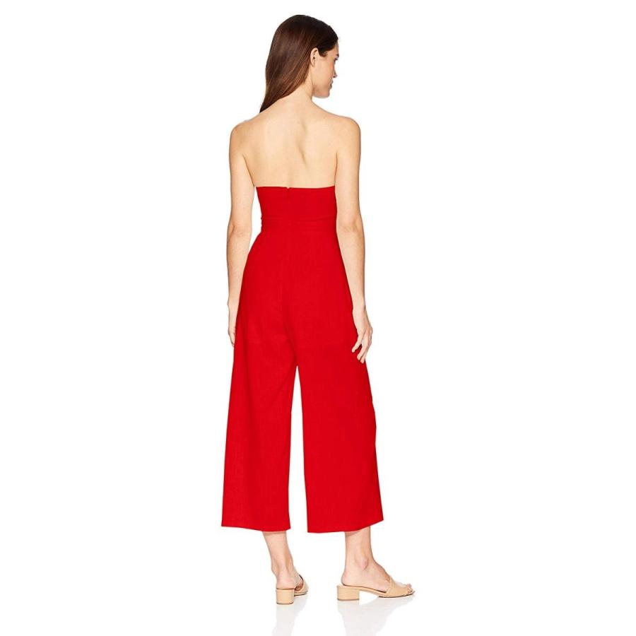 ASTR the label Women's Zion Strapless Wide Leg Jumpsuit, Fire Red, S