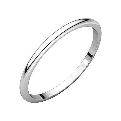 人気アイテム Lux By Jewels 14K 6 Size Band Ring Wedding Round Half 1.5mm Gold White ネックレス、ペンダント