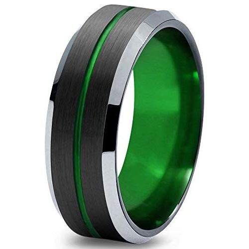 Chroma Color Collection Tungsten Wedding Band Ring 8mm for Men Women G