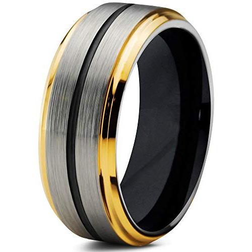 Chroma Color Collection Tungsten Wedding Band Ring 8mm for Men Women B