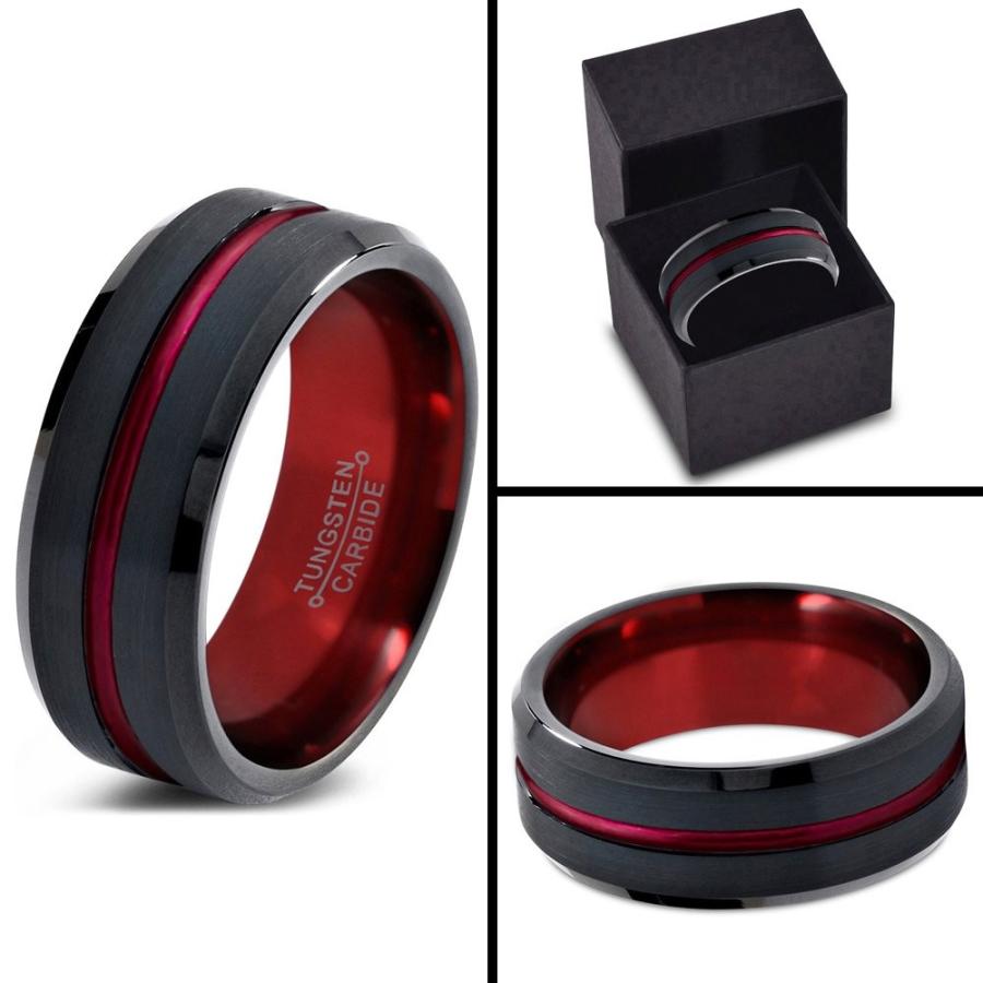 Chroma Color Collection Tungsten Wedding Band Ring 8mm for Men Women R
