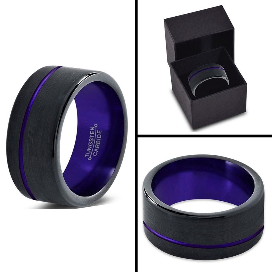Chroma Color Collection Tungsten Wedding Band Ring 10mm for Men Women