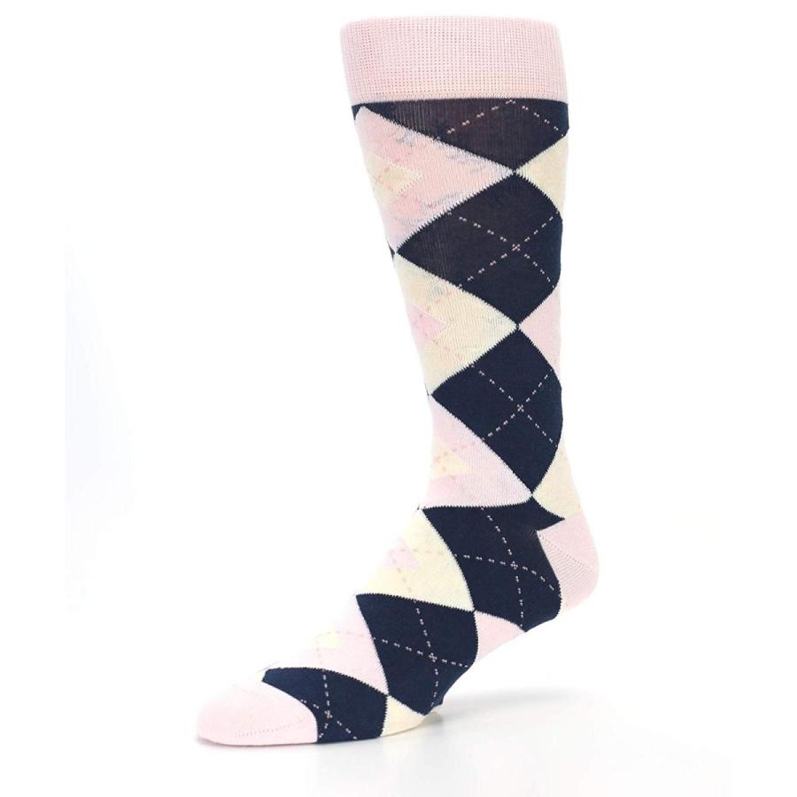 Navy Petal Blush Pink Argyle Men's Socks - Groomsmen Wedding Sock Kit