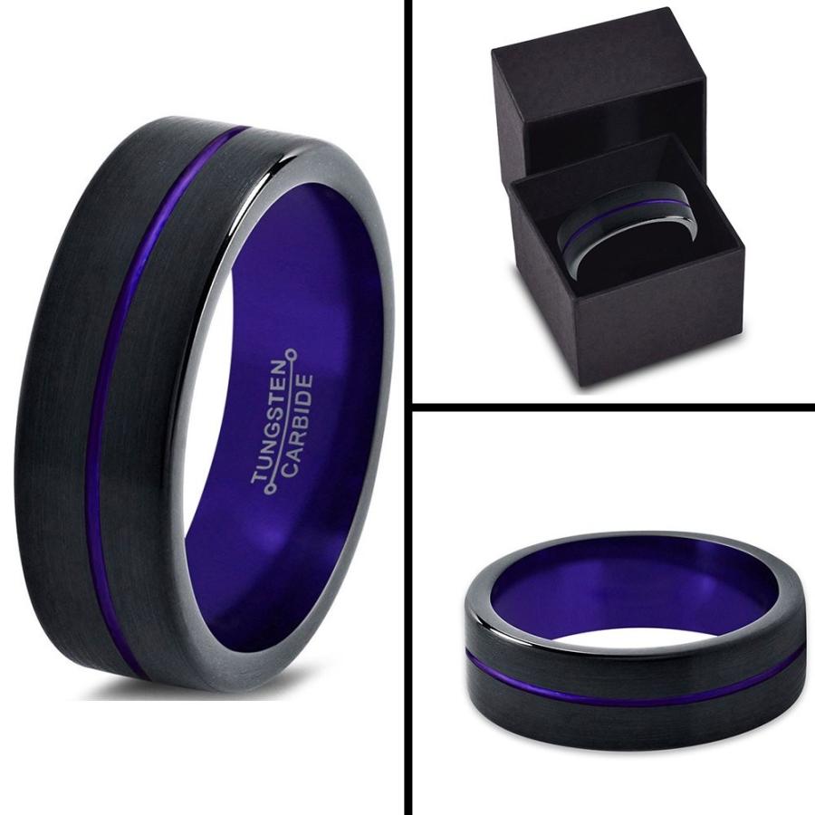 Chroma Color Collection Tungsten Wedding Band Ring 6mm for Men Women B