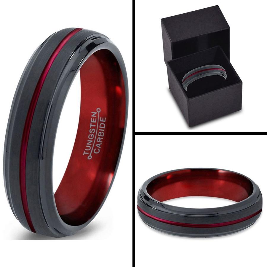 Chroma Color Collection Tungsten Wedding Band Ring 6mm for Men Women R