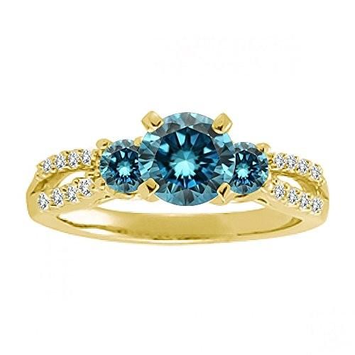 【格安SALEスタート】 1.00 Carat Blue Round Diamond Fancy Three Stone Infinity Anniversary B, 美川町 8ba3ac45