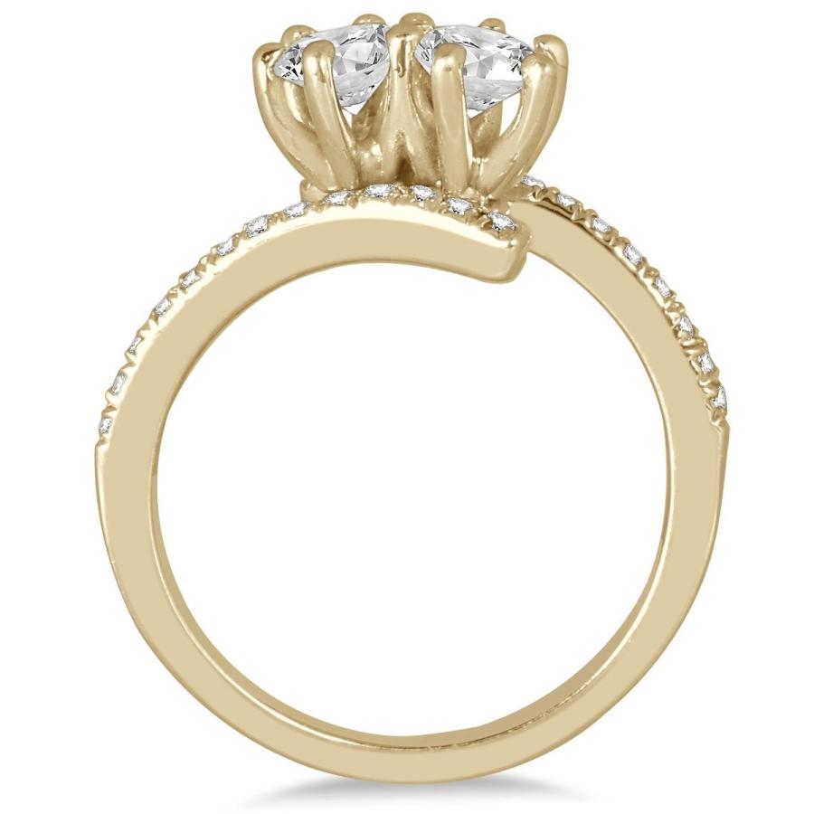 高評価続出！ AGS Certified 1 Carat TW Two Stone Diamond Ring in 10K Yellow Gold (K- 【BCD2672329397】(97161円)
