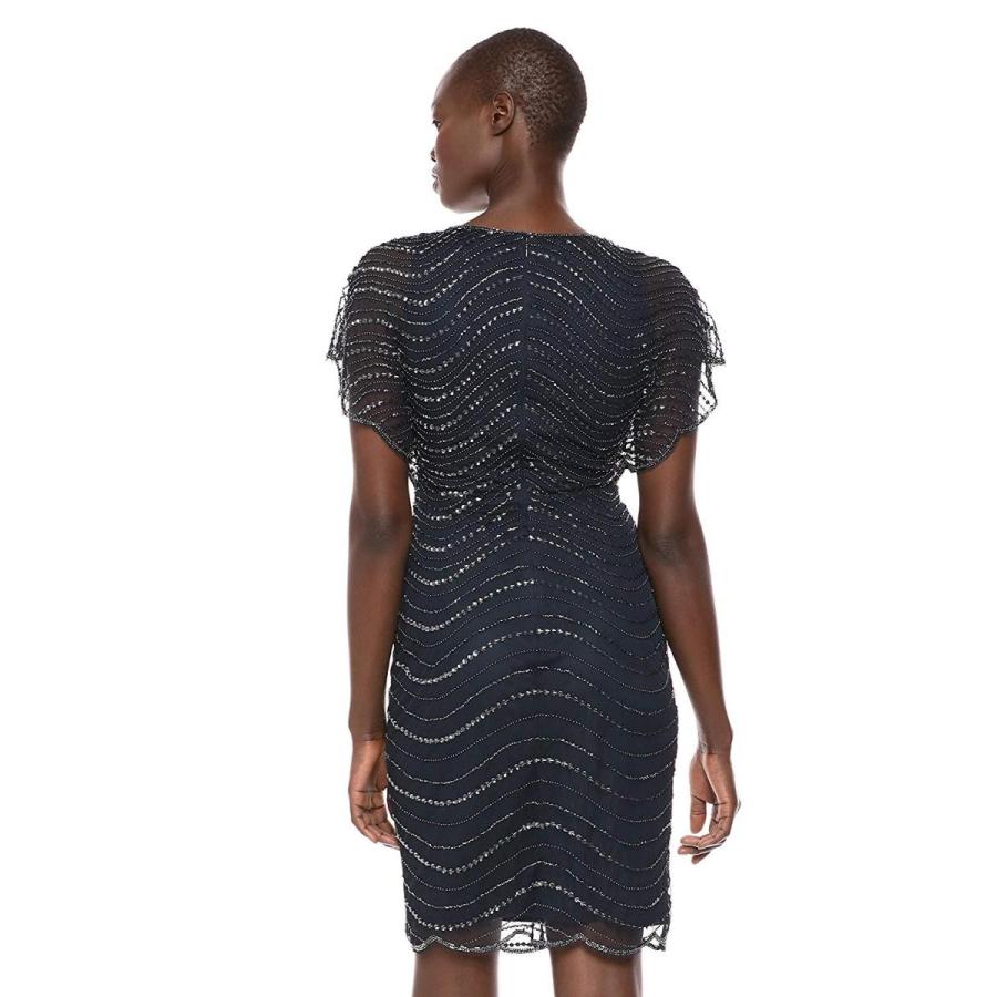 Adrianna Papell Women's Beaded Short Dress, Midnight, 4