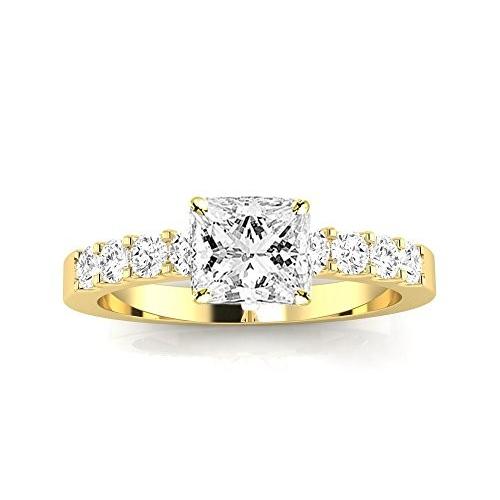【コンビニ受取対応商品】 2 Carat GIA Certified Princess Cut Classic Prong Set Diamond Engagemen, TSSショップ fb10b451