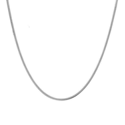 JewelStop 14k Solid White Gold 0.9 mm Faceted Snake Chain