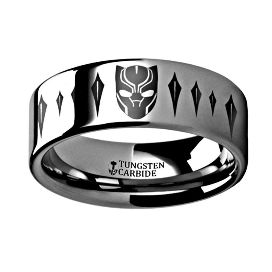 Thorsten Panther Custom Design Flat Polished Tungsten Carbide Ring 4mm