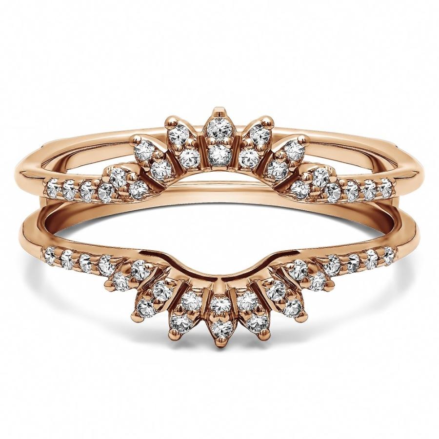 TwoBirch 1/5 ct. Diamonds Contoured Wedding Ring Jacket in 10k