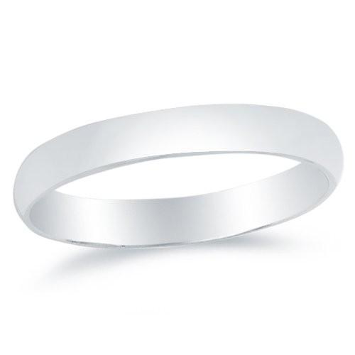 Sonia Jewels Size 5-14k White Gold Solid 3mm Comfort FIT Plain Traditi