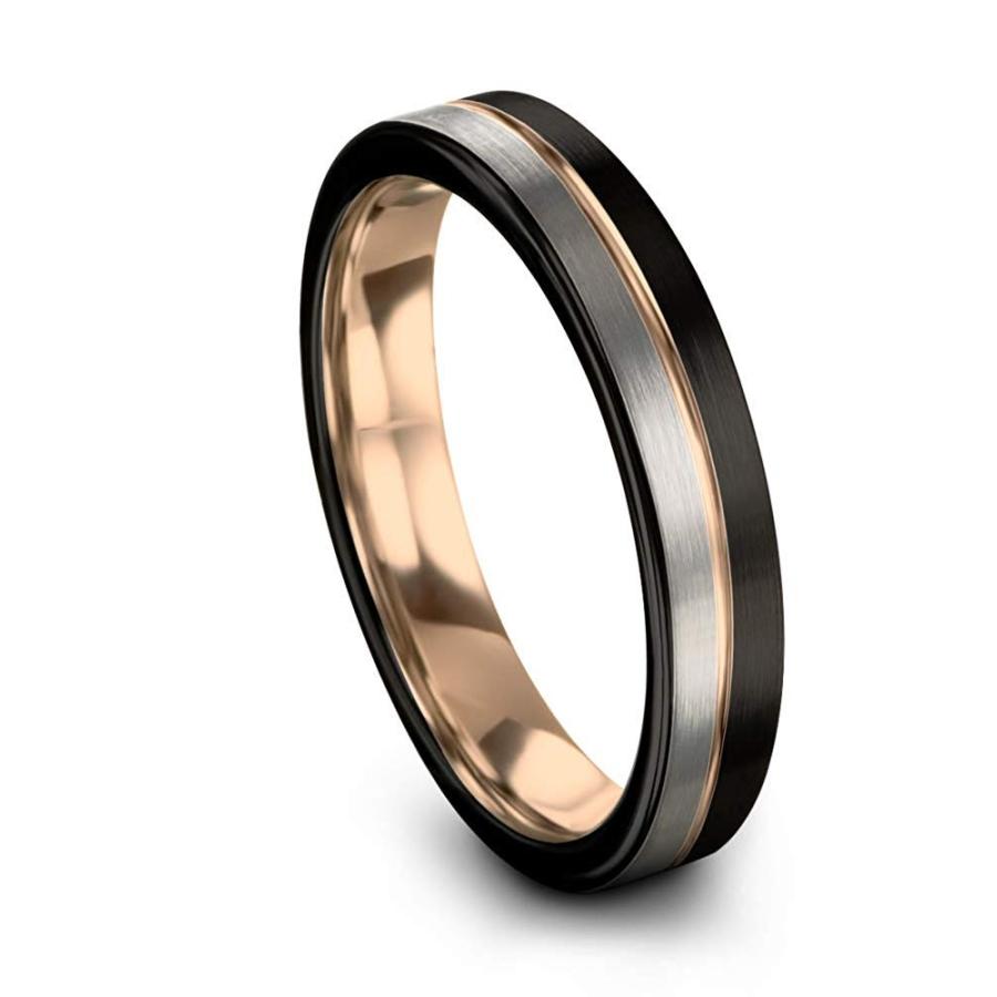 Midnight Rose Collection Tungsten Wedding Band Ring 4mm for Men Women