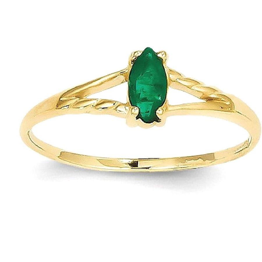 14k Yellow Gold Green Emerald Birthstone Band Ring Size 7.00 Stone May｜twilight-shop｜08