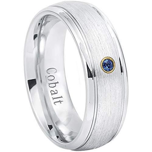 100％品質 8MM Avalanche Jewelry Comfort Chr Cobalt Edge Grooved with Brushed Fit ネックレス、ペンダント