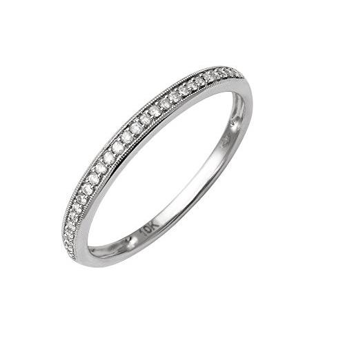 10K White Gold Diamond Wedding/Anniversary Ring Band (1/10 Carat)