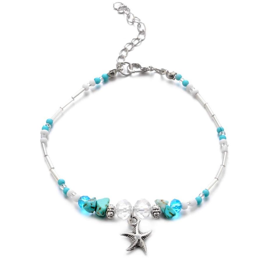CanB Starfish Anklet Bracelet Beach Anklets Turquoise Foot Chain Fashi