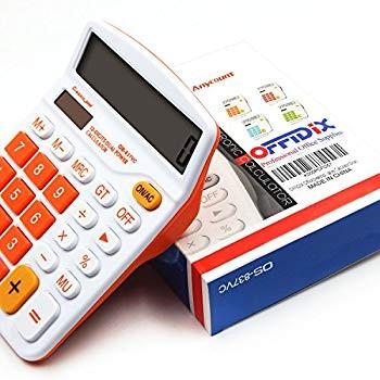 OFFIDIX Office Desk Calculator, Solar and Battery Dual Power Electroni