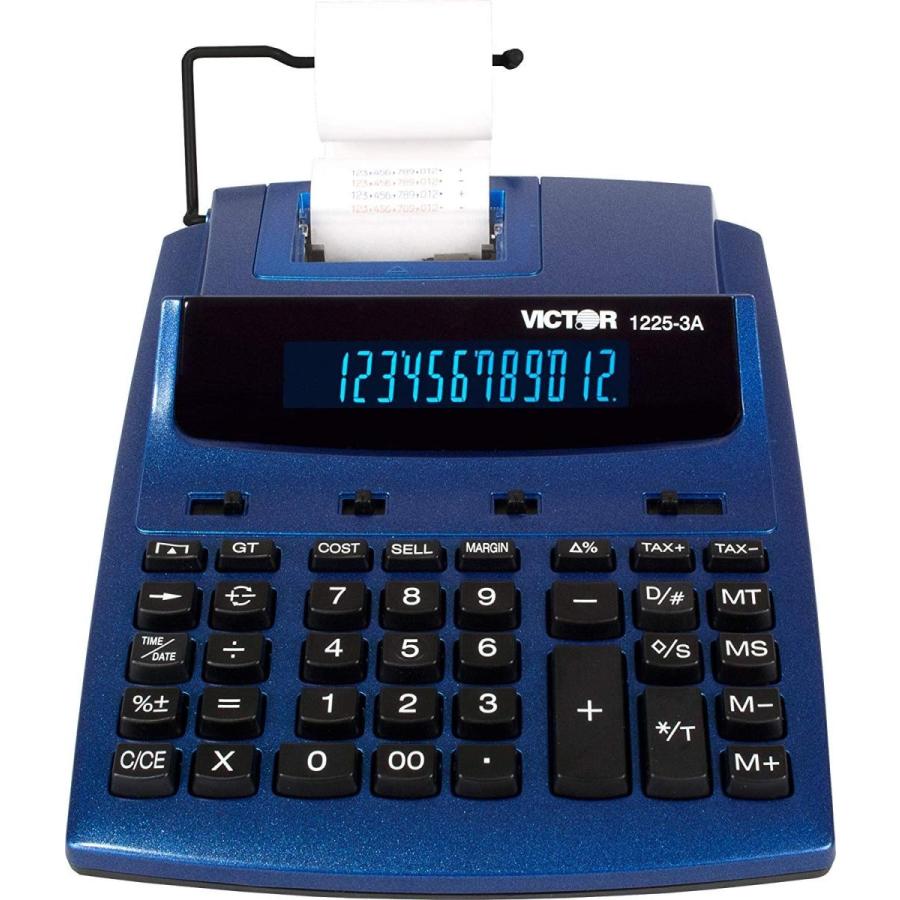 ブランド買うならブランドオフVictor 12253A Antimicrobial Two-Color Printing Calculator, Blue Red Pr