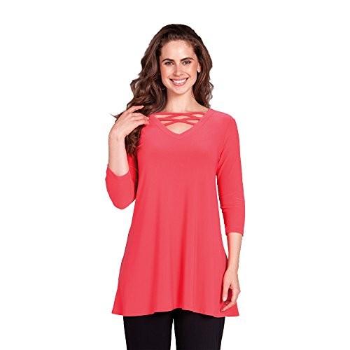 Sympli Women's Zig Zag Tunic (Papaya,2)