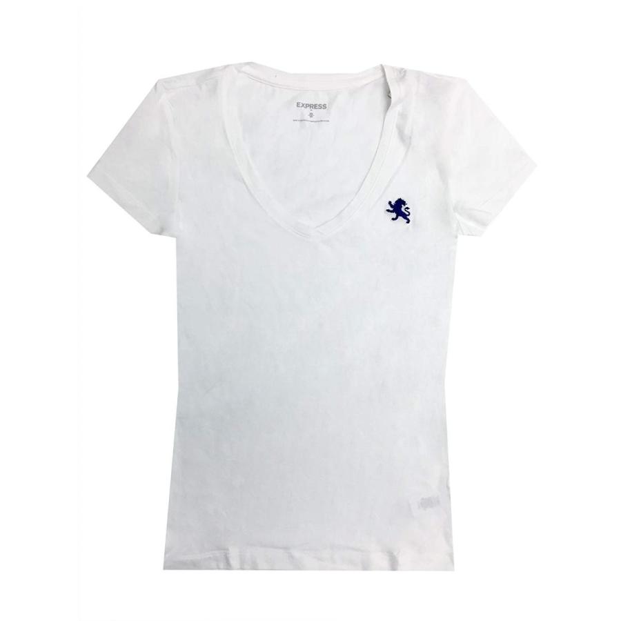 Express Womens Lightweight V-Neck T-shirt (X-Small, White ...