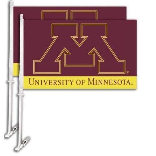 Minnesota Golden Gophersカー旗W /壁Brackettのセット2