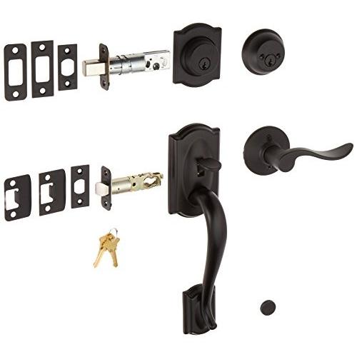 Schlage f62-cam-acc-rh Camelot Right Handダブル円柱Handleset withアクセント、 F62-CAM-