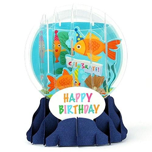 3d　Snow　Globe???GOLDFISH???誕生日カード