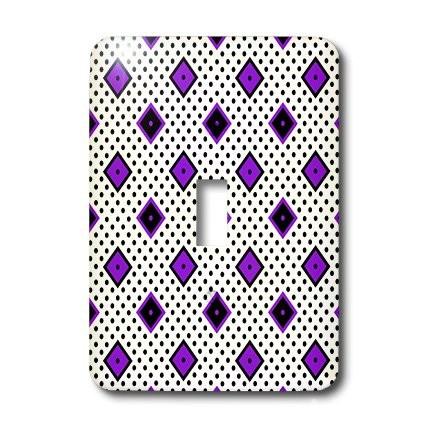 3drose LLC lsp 39760?_ 1パープル1幾何印刷ホワイトダイヤモンドポルカドット切り替えスイッチ