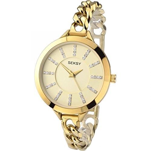 Seksy by Sekonda (セコンダゴールドストーンセットダイヤル縁石ブレスレットアナログLadies Watch 2071