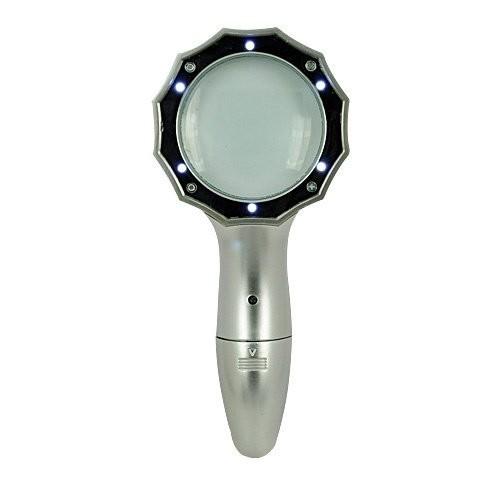 LUMAGNY Bright Hand-held Illuminated Magnifier 2.25x Power | 65mm Lens | 6  LED Rim Lights | Ergonomic Design | Essential for Collectors & Hobbyists