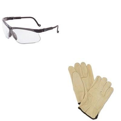 kitmpg3400luvxs3200?X???Valueキット???メンフィス裏地なし豚革ドライバー手袋(mpg3400l) とUvex Genes