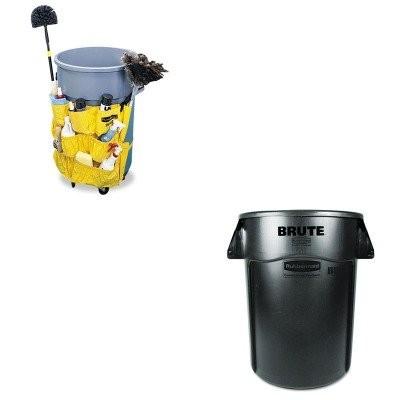 kitrcp264200ywrcp264360bk???Valueキット???Rubbermaid Brute 44-gallonユーティリティコンテ