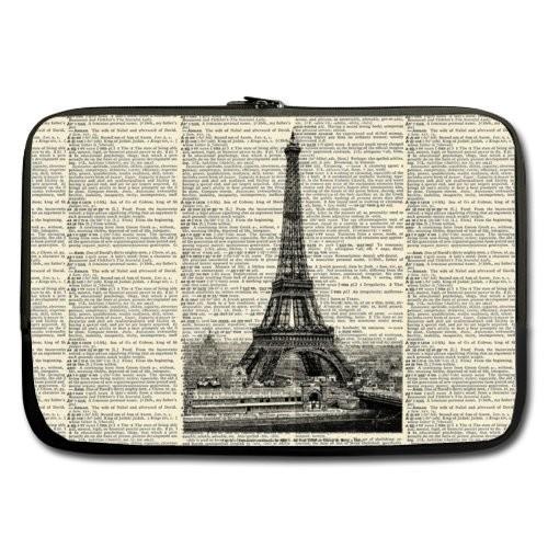 魅力の Bestスタイリッシュなヴィンテージ辞書ページエッフェル塔パリフランスアート13インチノートパソコン ノートブックコンピュータスリーブバッグケース Macbook Raffles Mn