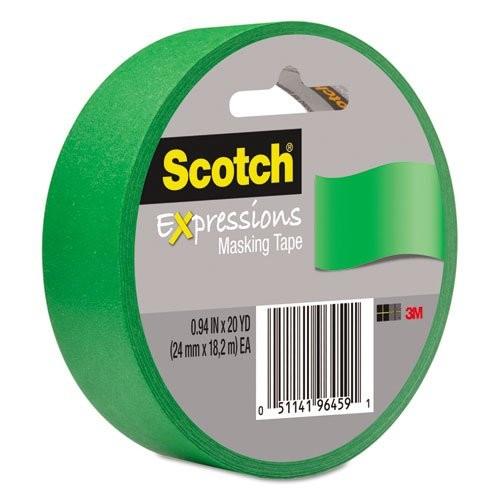 Scotch　Expressions　Masking　Tape,　.94　x　20　yds,　Scotch　Primary　by　Green