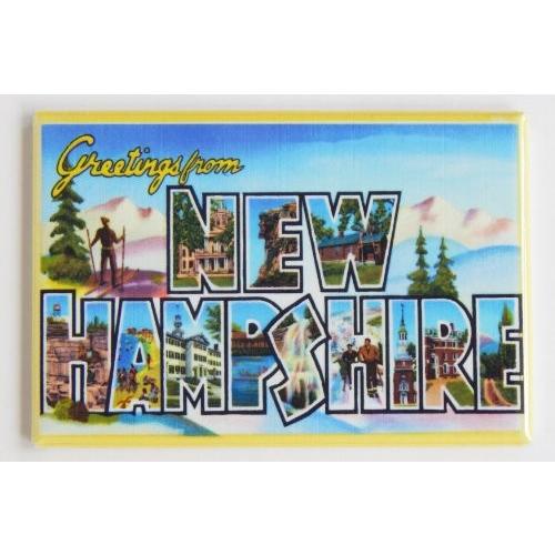 Greetings From New Hampshire Fridge Magnet (2 x 3 inches) by Blue Crab Magn
