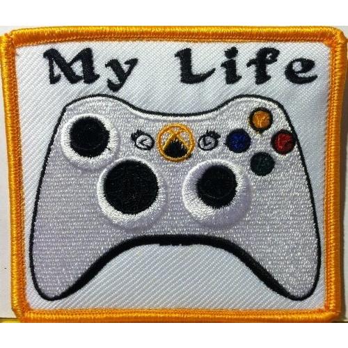 激安先着 My Life De Service Fast by Border Gold Emblem Patch Iron-on Controller Xbox ワッペン