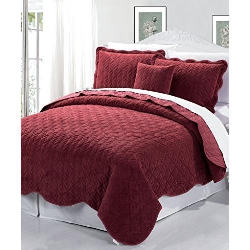 最適な材料 Bnfホームダイヤモンドフランネルキルト風4個coverletセット キング ブラウン Bnfdia04 Brick おしゃれ Prestobows Com