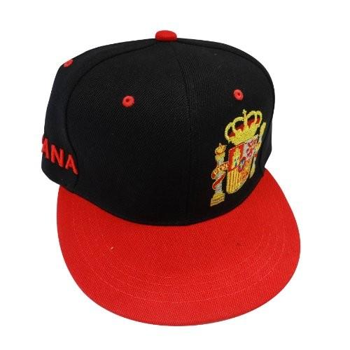 Spain Espanaブラック&レッドFIFAワールドカップ国旗ヒップホップ帽子キャップ。。Great Quality大人。。新しい