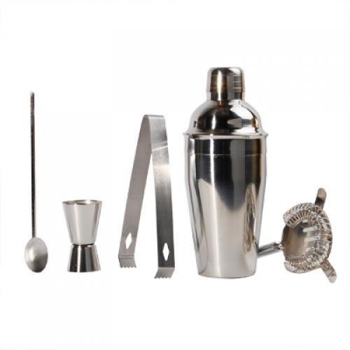 流行 Set of 5 Stainless Steel Martini Cocktail Drink Shaker Kit by