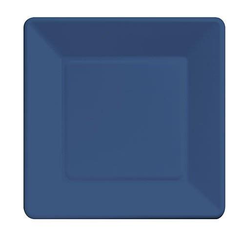 大阪最安値 ペーパープレート正方形7インチ海軍ブルーパッケージの18