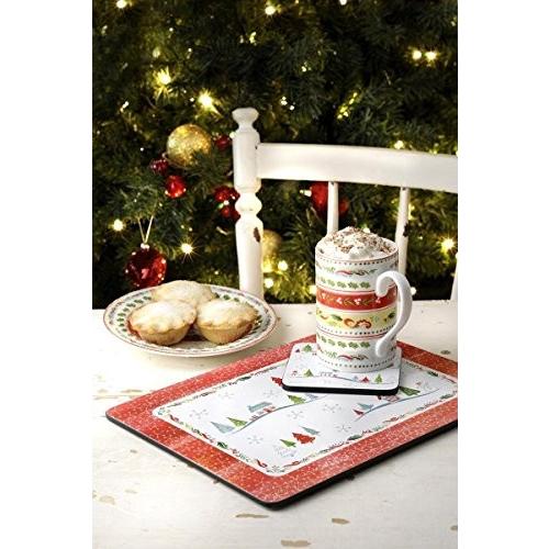 Pimpernel Christmas Placemats and Coaster Set， x6 by Pimpernel
