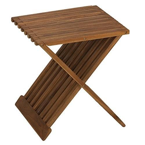 Bare Decor Rocco Folding Stool in Solid Teak Wood, Brown, 17 Inch by Bare D｜twilight-shop