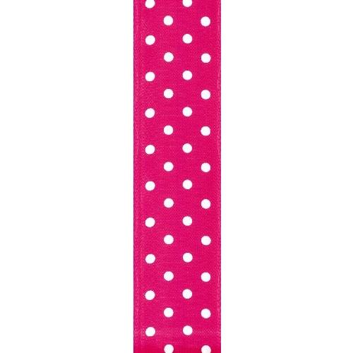 Offray Wired Edge Polka Dots Craft Ribbon, 1-1/2-Inch Wide by 15 