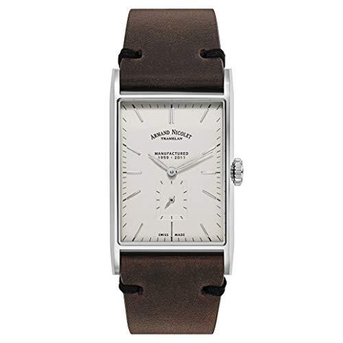 Armand Nicolet Men 's 9680?a-ag-p680nr4?l11?Limited EditionステンレススチールRectang